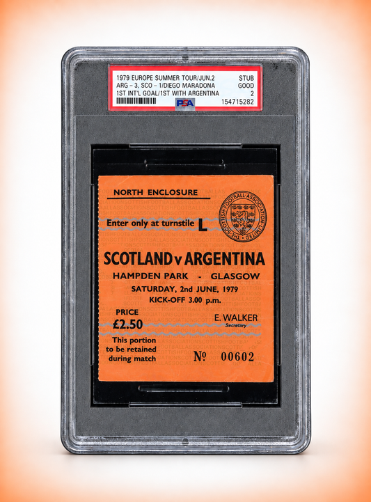 Match Ticket 1979 Diego Maradona First Argentina Goal #1 PSA 2 (Good) V Scotland & Official Matchday Programme